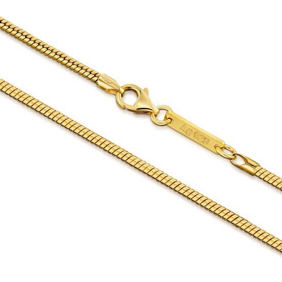 SNAKE CHAIN BRACELET 925 SILVER 18 CARAT GOLD PLATED 2,50MM - IDENTIM®