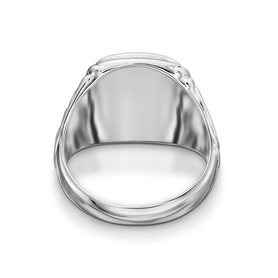 ART NOUVEAU SIGNET RING 925 SILVER RHODIUM-PLATED - IDENTIM®