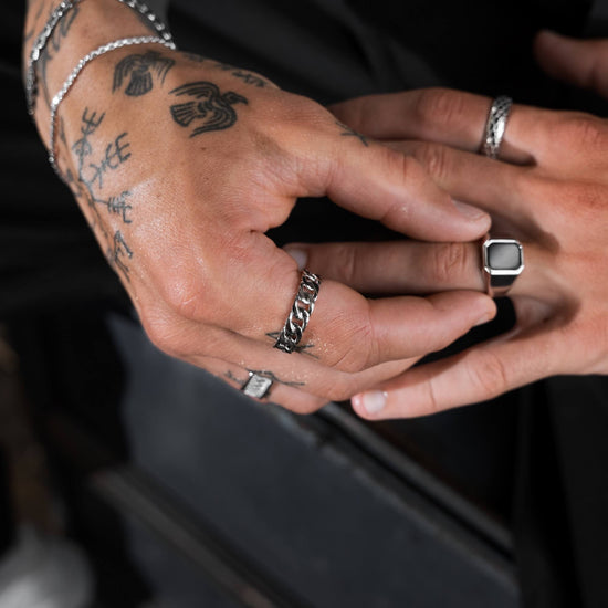 CUBAN/ARMOR RING 925 SILVER RHODIUM-PLATED - IDENTIM®
