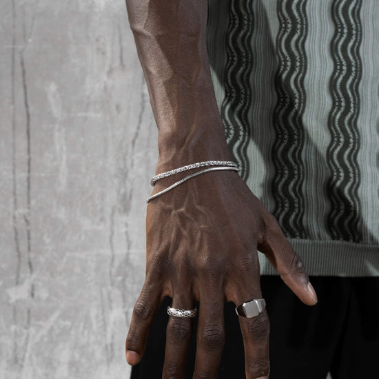 SNAKE CHAIN BRACELET 925 SILVER RHODIUM PLATED 2,50MM - IDENTIM®