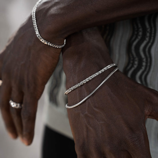 PLAIT CHAIN BRACELET 925 SILVER RHODIUM PLATED 3,60MM - IDENTIM®
