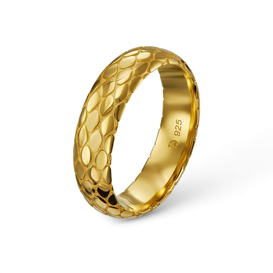SNAKE RING 925 SILVER 18 CARAT GOLD PLATED - IDENTIM®