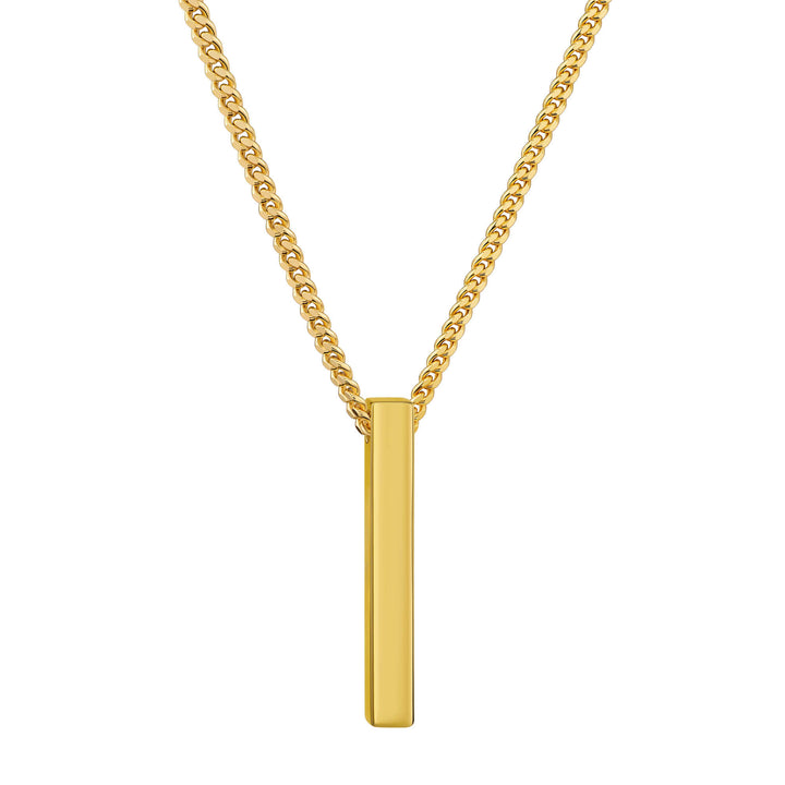Ketting met staafvormige hanger met gravure