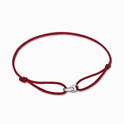GLORIE ARMBAND BORDEAUX STOFFARBAND 585 WITGOUD
