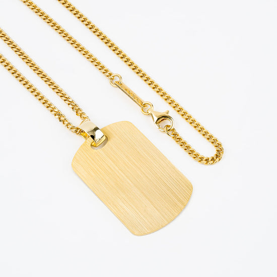 Engraved Dog Tag Necklace Pendant, Satin Finish