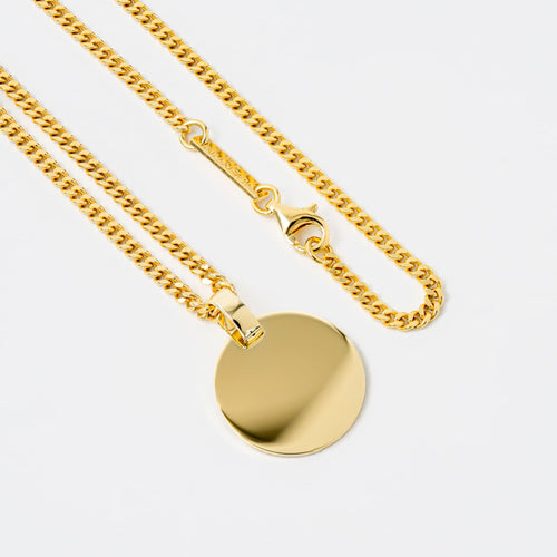 Round Engraved Necklace Pendant