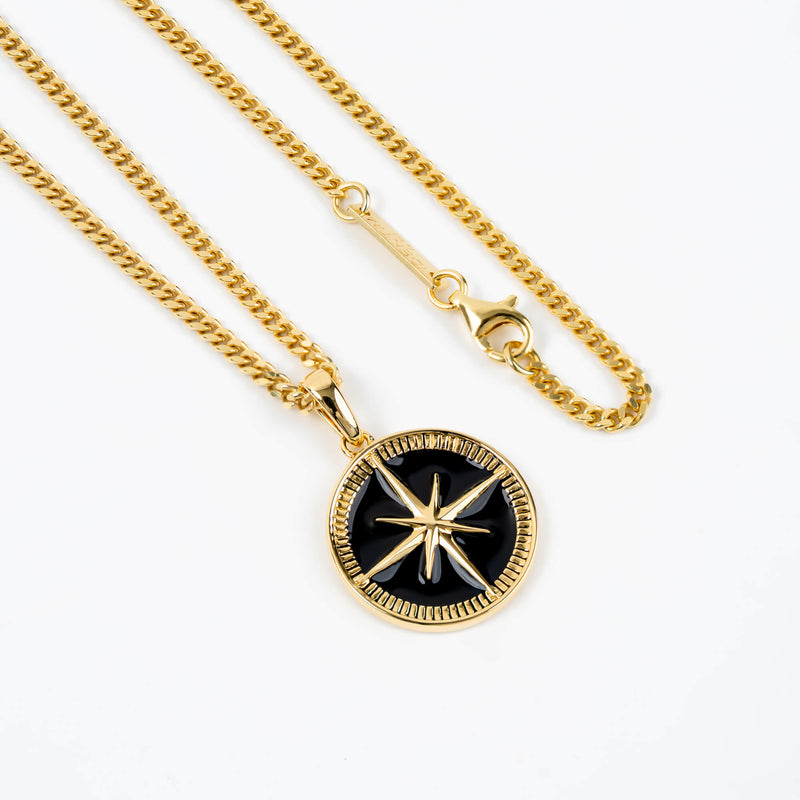 Kompass Halskette Anhänger Emaille