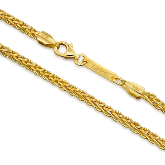 PLAIT CHAIN 925 SILVER 18 CARAT GOLD PLATED 3,60MM - IDENTIM®