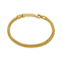 PLAIT CHAIN BRACELET 925 SILVER 18 CARAT GOLD PLATED 3,60MM - IDENTIM®