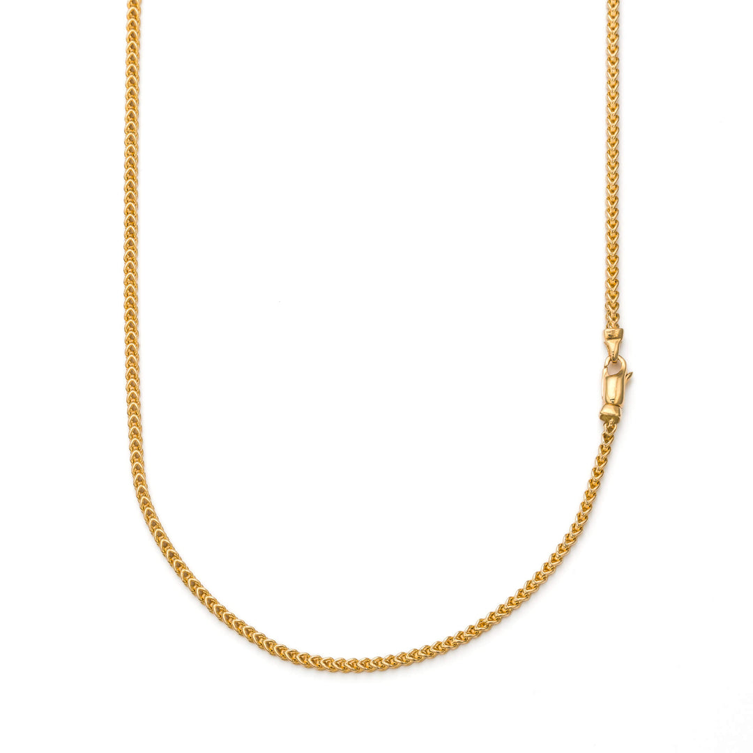 1,5 Mm Franco Kette Halskette – 14K Gelb Vergoldet Auf Sterlingsilber 925, Made In Italy, Mit Karabinerverschluss