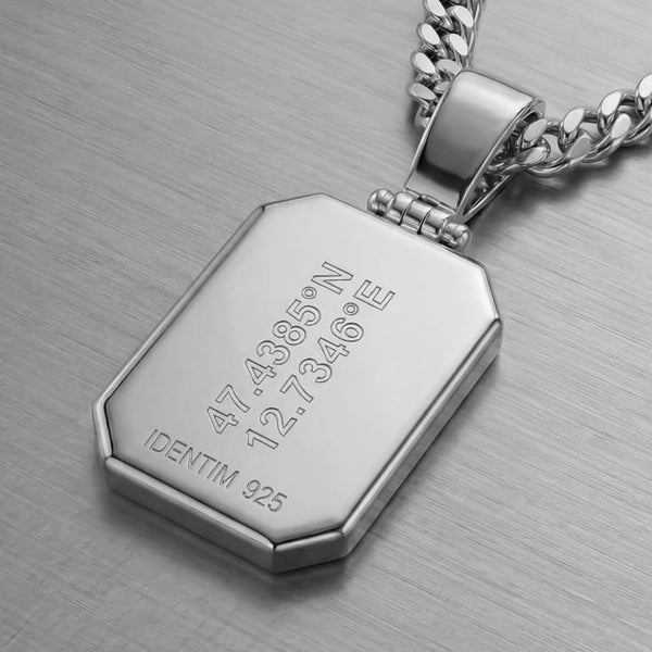 Naszyjnik z ośmiokątnym wisiorkiem z oka tygrysa z grawerunkiem – personalizacja – 1