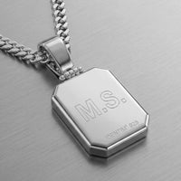 Onyx Octagon Necklace with Engraved Pendant - Personalize - 3