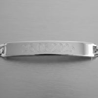 Engraved Bracelet, Engraved Plate, Figaro ID Bracelet, Personalize - 2