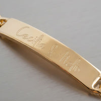 Gravurarmband Gravurplatte Figaro ID-Armband Personalisieren - 3