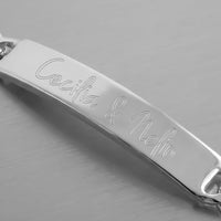 Engraved Bracelet, Engraved Plate, Figaro ID Bracelet, Personalize - 3