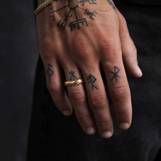 SNAKE RING 925 SILVER 18 CARAT GOLD PLATED - IDENTIM®
