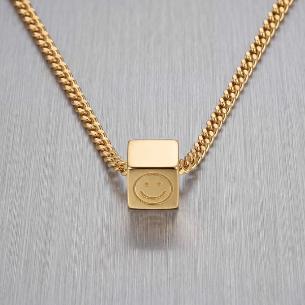 Würfel Halskette Gravurplatte Anhänger Personalisieren - 2
