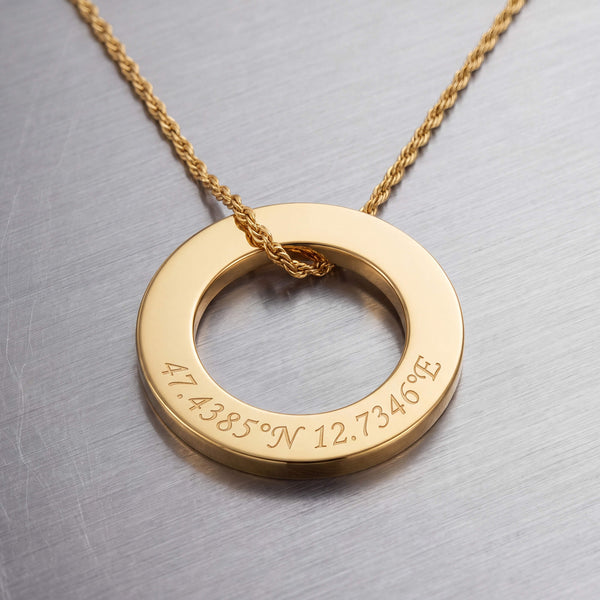 Ring Halskette Gravurplatte Anhänger Personalisieren - 2
