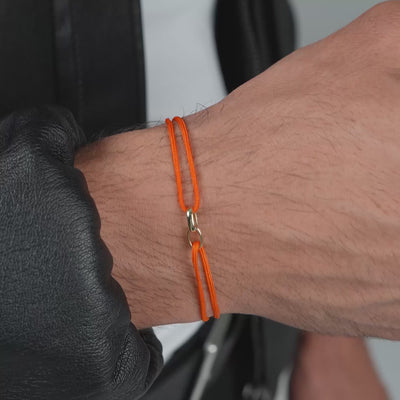 GLORY BRACELET ORANGE STOFFARMBAND 585 GOLD
