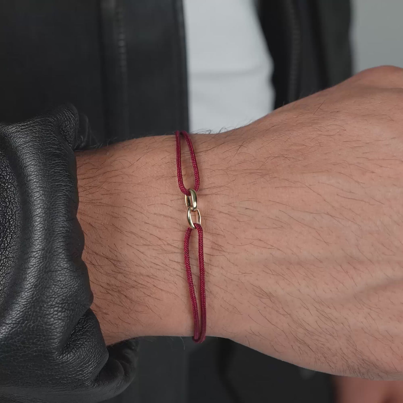 GLORY BRACELET BORDEAUX STOFFARMBAND 585 GOLD