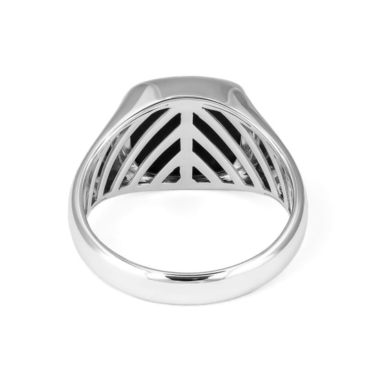 SEAL RING LAPIS SQUARE 585, 750 WHITE GOLD, 950 PLATINUM - IDENTIM®