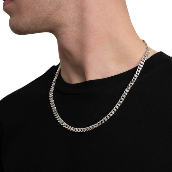 PANZER CHAIN GOLD CHAIN 6.00MM 585 WHITE GOLD - IDENTIM®