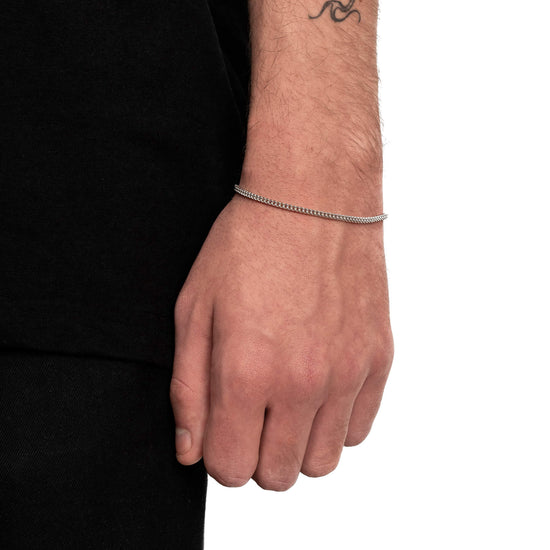 FRANCO BRACELET GOLD BRACELET 2.00MM 750 WHITE GOLD - IDENTIM®