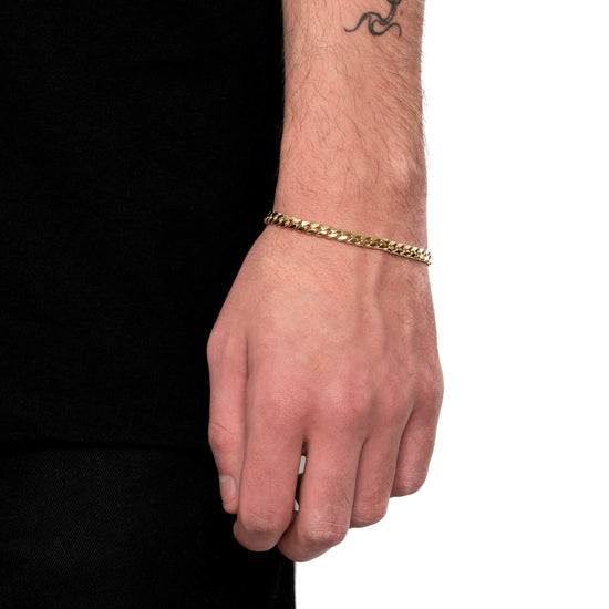 CURB CHAIN BRACELET CUBAN GOLD BRACELET 5,00MM 585 GOLD - IDENTIM®