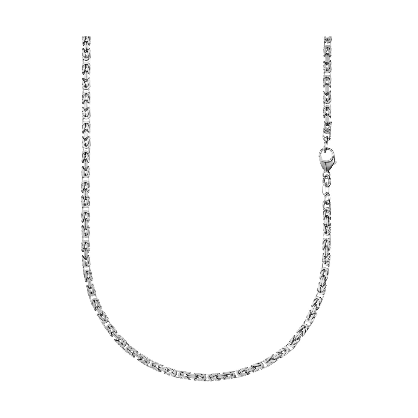 IDENTIM® Herren Halskette Königskette Herrenkette 3.00mm 925 Rhodiniert Silber Silberkette