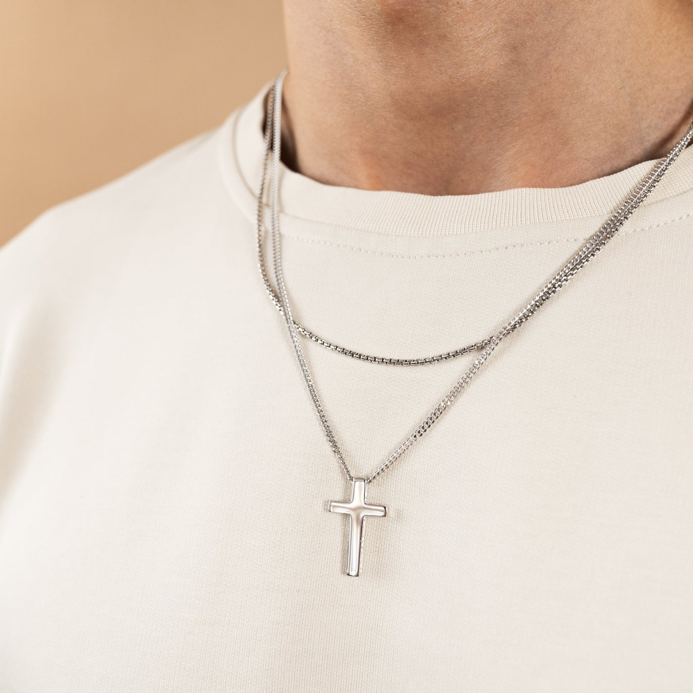 Massiv Silber IDENTIM® Halskette Kreuz Rhodiniert 925 Anhänger Herren