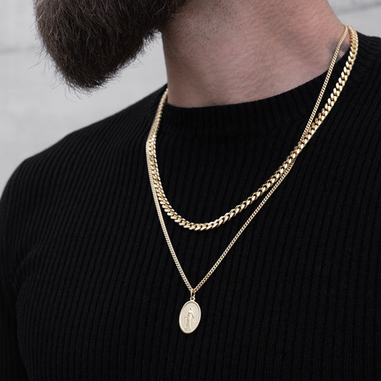 MADONNA NECKLACE 925 SILVER 18 CARAT GOLD PLATED - IDENTIM®