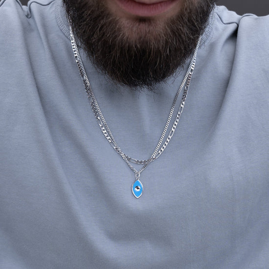 NAZAR OOG KETTING 925 ZILVER GERHODINEERD - IDENTIM®