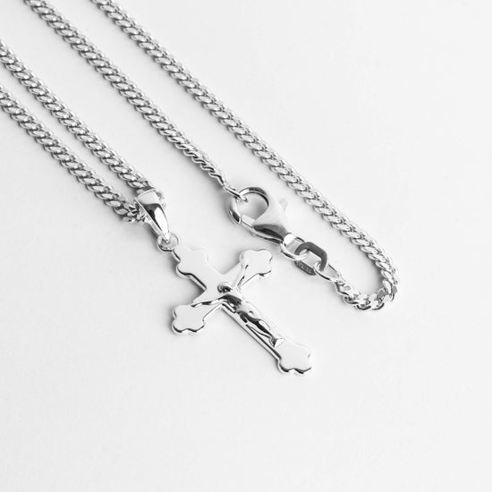 CROSS BODY KETTING 925 ZILVER GERHODINEERD - IDENTIM®