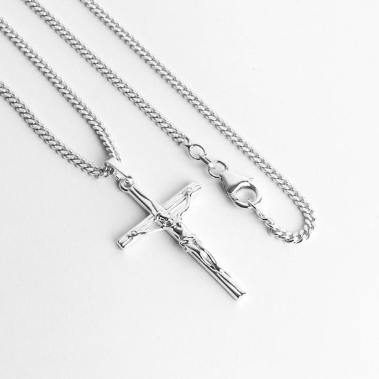 CROSS BODY KETTING 925 ZILVER GERHODINEERD - IDENTIM®