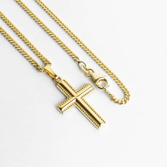 KREUZ HALSKETTE 925 SILBER 18 KARAT VERGOLDET - IDENTIM®