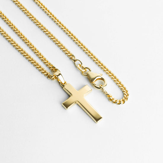 KREUZ HALSKETTE 925 SILBER 18 KARAT VERGOLDET - IDENTIM®