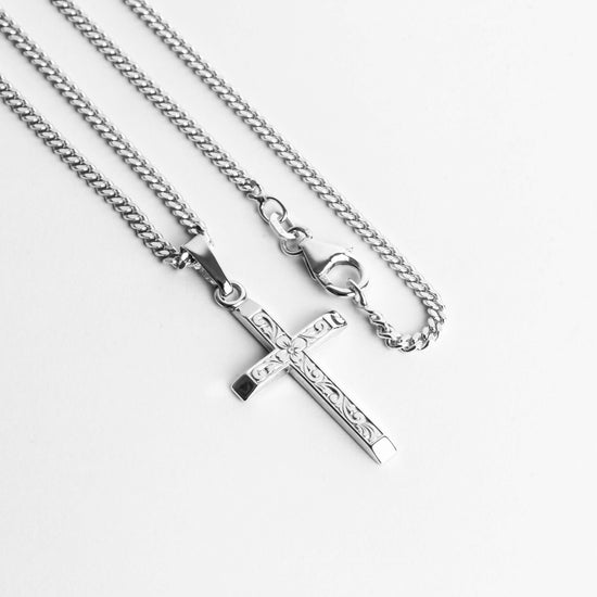 KRUIS COLLIER 925 ZILVER GERHODINEERD - IDENTIM®