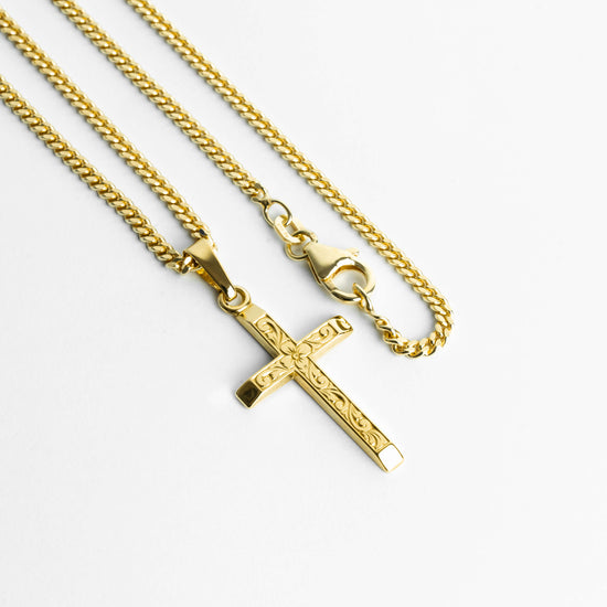 KREUZ HALSKETTE 925 SILBER 18 KARAT VERGOLDET - IDENTIM®