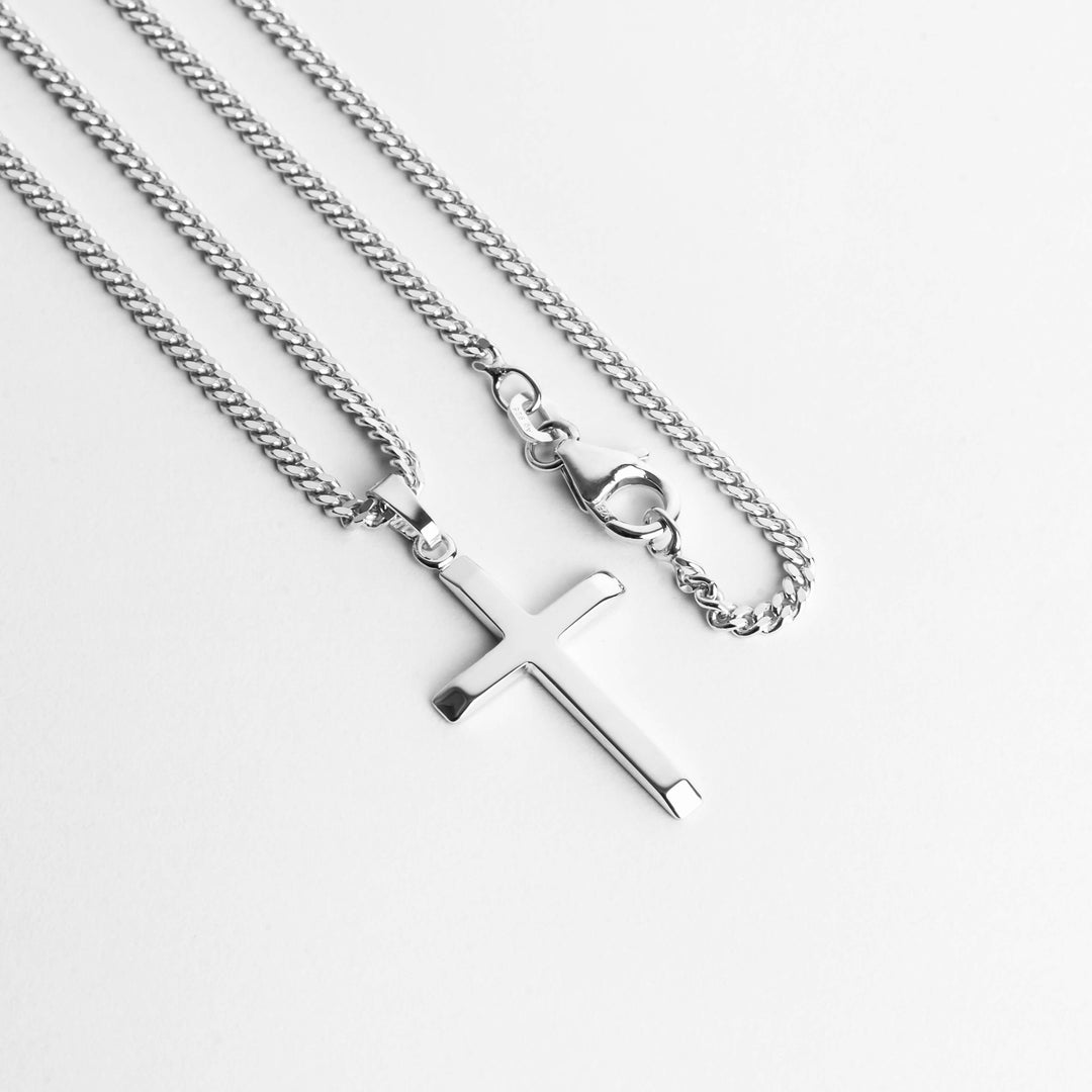 IDENTIM® Men's necklace cross necklace silver chain cross pendant