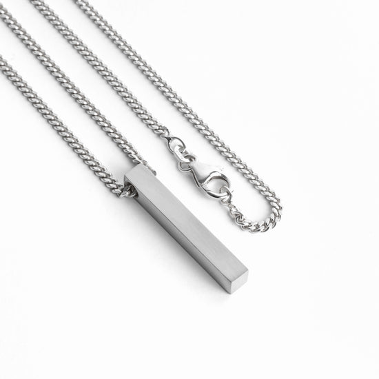 BAR NECKLACE 925 SILVER RHODIUM PLATED - IDENTIM®