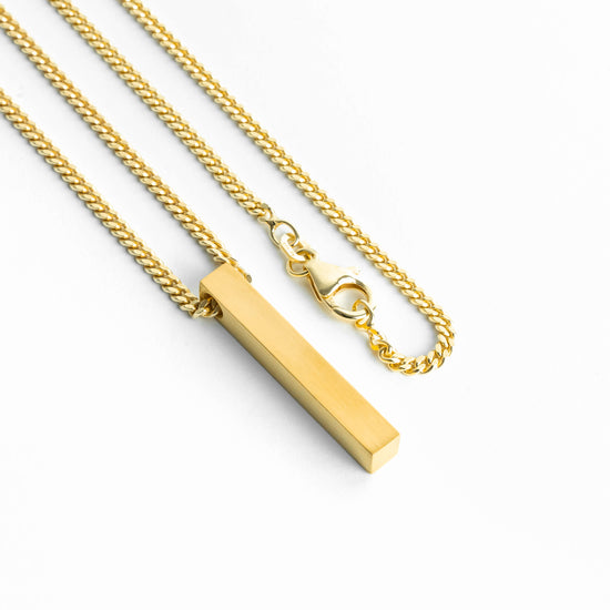 BAR NECKLACE 925 SILVER 18 CARAT GOLD PLATED - IDENTIM®