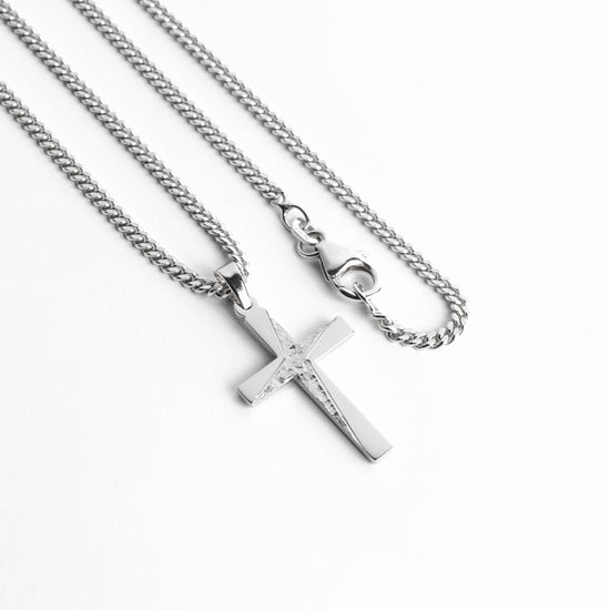 KRUIS COLLIER 925 ZILVER GERHODINEERD - IDENTIM®