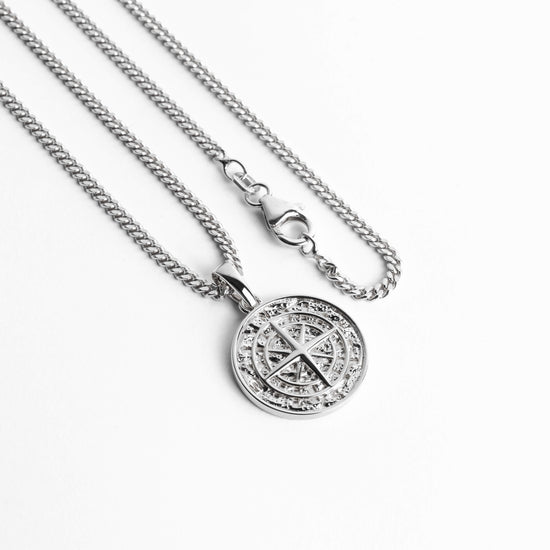 KOMPASS HALSKETTE 925 SILBER RHODINIERT - IDENTIM®