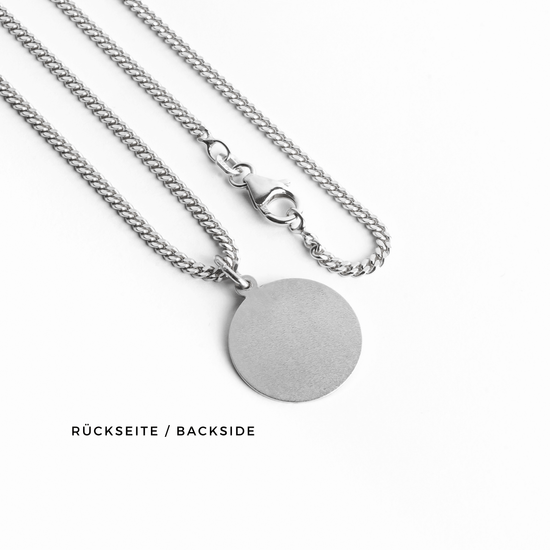 VLEUGEL GRAVEERPLAATJE COLLIER 925 ZILVER GERHODINEERD - IDENTIM®
