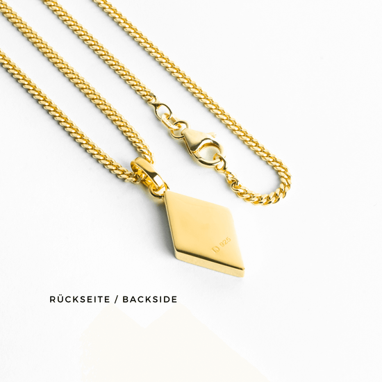 ONYX RAUTE HALSKETTE 925 SILBER 18 KARAT VERGOLDET - IDENTIM®