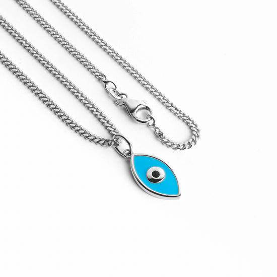 NAZAR OOG KETTING 925 ZILVER GERHODINEERD - IDENTIM®