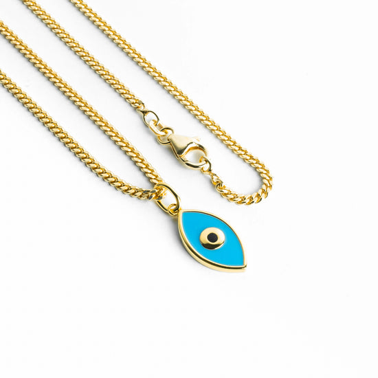NAZAR AUGE HALSKETTE 925 SILBER 18 KARAT VERGOLDET - IDENTIM®