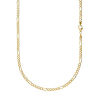 FIGARO NECKLACE 925 SILVER 18 CARAT GOLD PLATED 3,40MM - IDENTIM®