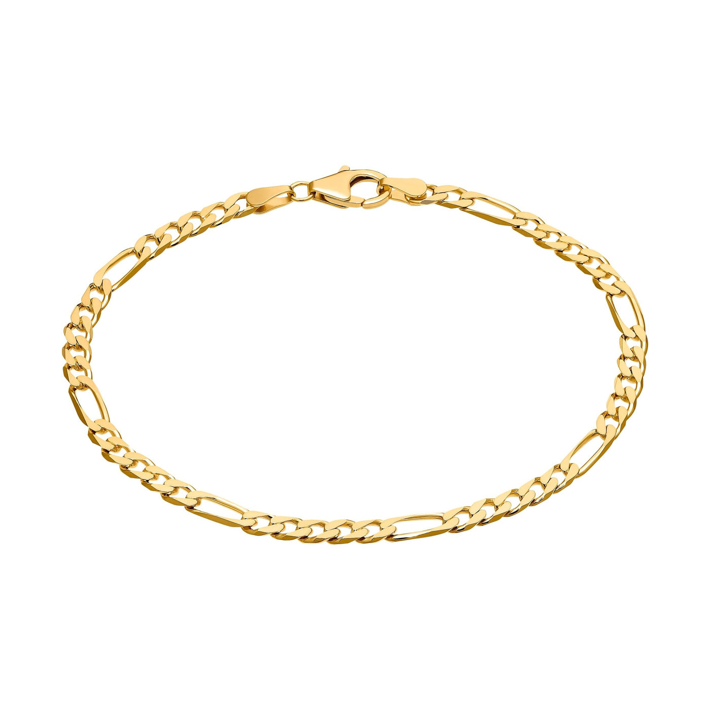 IDENTIM® Herren Armband Vergoldet Goldarmband Silber Figarokette Karat 18 3.40mm Herrenarmband 925