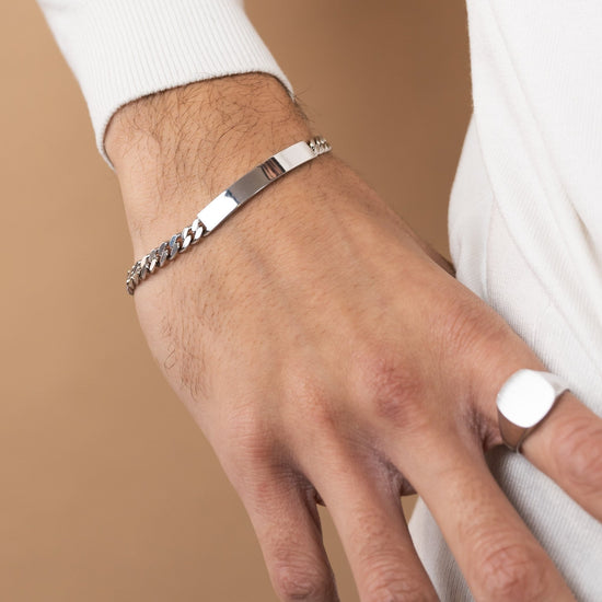 ID-ARMBAND PANZER 925 SILBER RHODINIERT - IDENTIM®